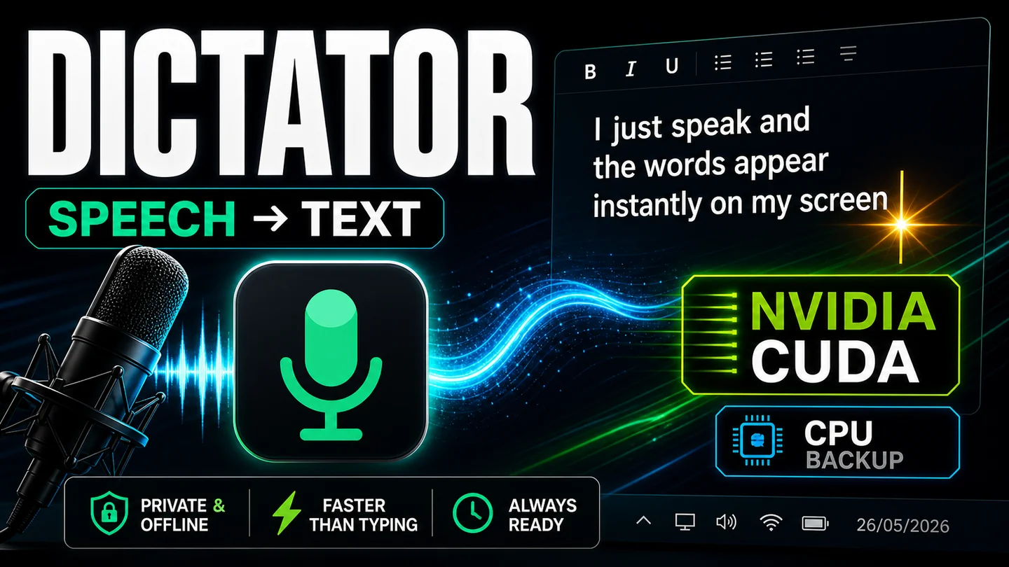 Dictator - offline speech-to-text for Windows